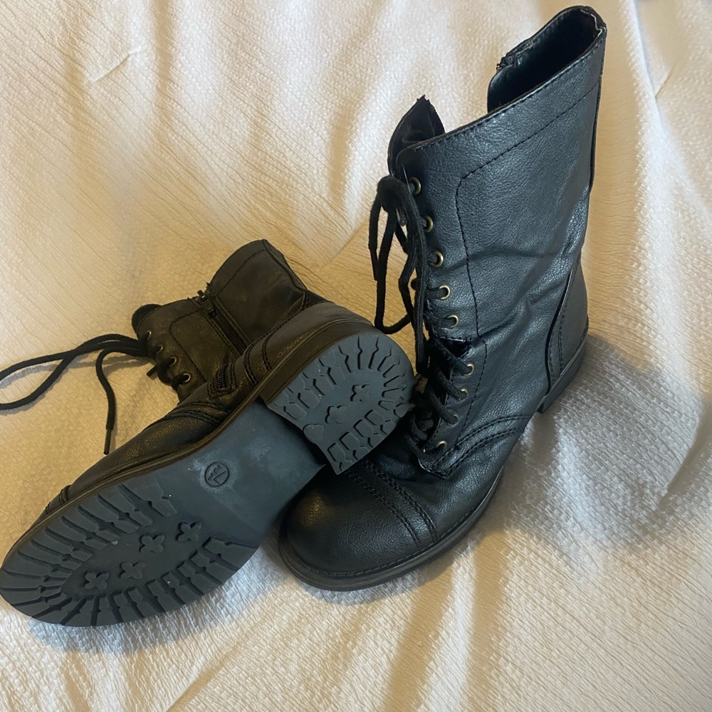 Black combat boots